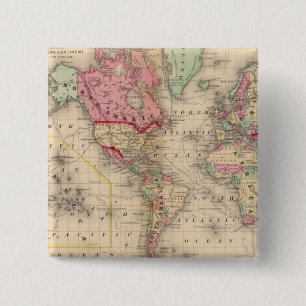 Chapa Cuadrada Mapa mundial de Mercator por Mitchell