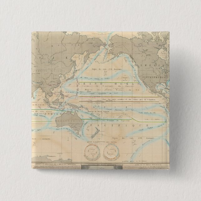Chapa Cuadrada Mapa Mundial del Clima (Anverso)