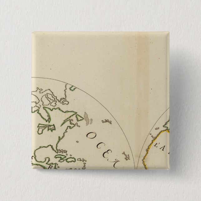 Chapa Cuadrada Mapa mundial en 4 partes (Anverso)