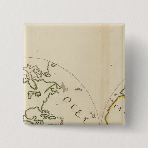 Chapa Cuadrada Mapa mundial en 4 partes