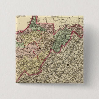 Chapa Cuadrada Mapa político de Virginia Occidental