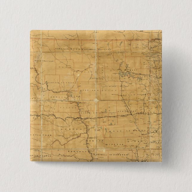 Chapa Cuadrada Mapa posterior del Territorio de Dakota (Anverso)