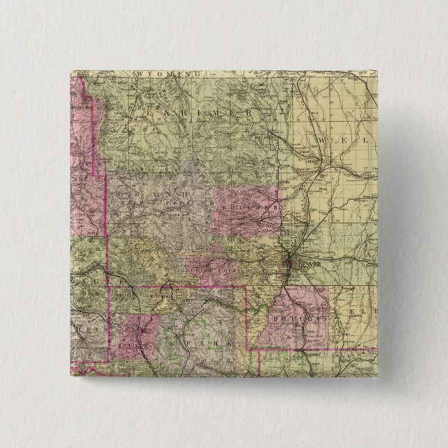 Chapa Cuadrada Mapa topográfico de Nell en Colorado (Anverso)