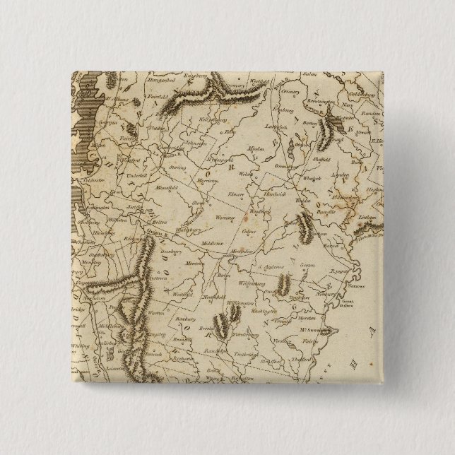 Chapa Cuadrada Mapa Vermont de Arrowsmith (Anverso)