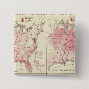 Chapa Cuadrada Mapas de la vitalidad de los Estados Unidos