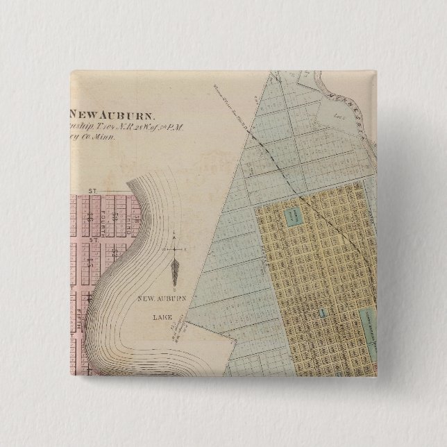 Chapa Cuadrada Mapas de New Auburn, Minnesota (Anverso)