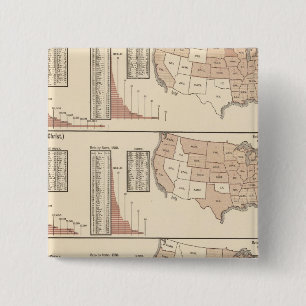 Chapa Cuadrada Mapas litografiados de los Estados Unidos