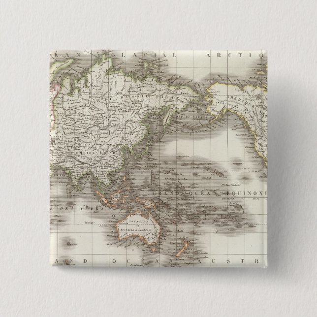 Chapa Cuadrada Mappemonde - Mapa de Globe (Anverso)