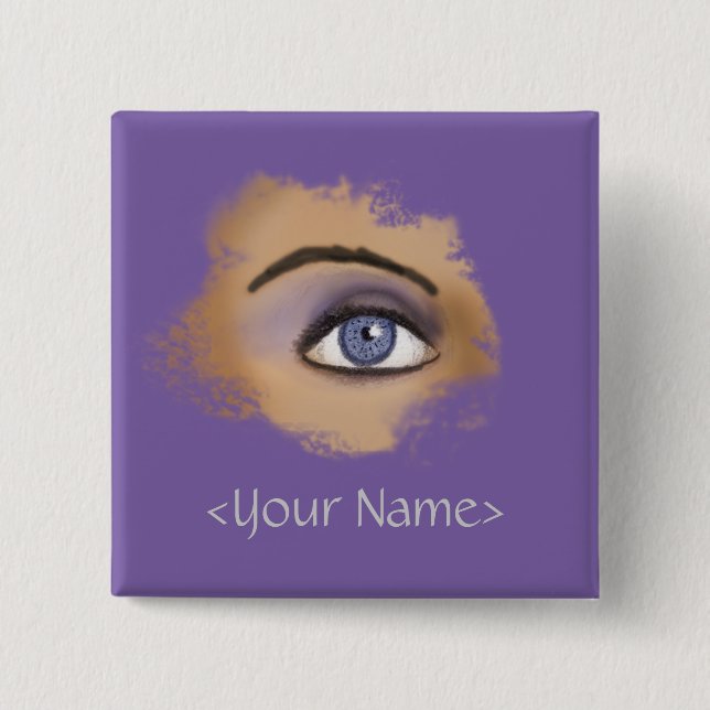 Chapa Cuadrada Maquillaje de ojos morados (Anverso)