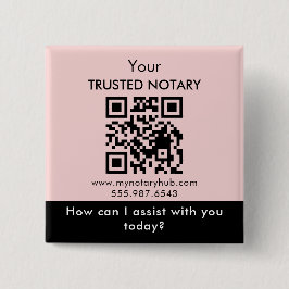 Chapa Cuadrada Marcado de Notario Rosa y Negro con Código QR