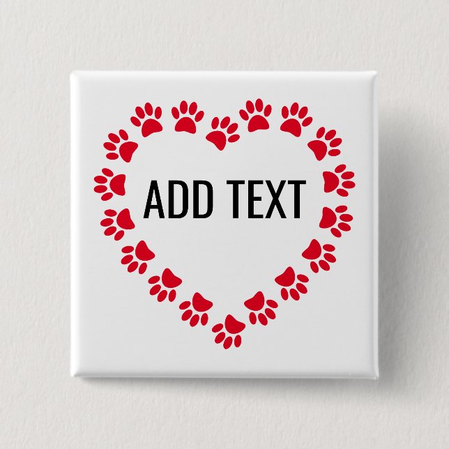 Chapa Cuadrada Marco con forma de corazón con texto Personalizado (Anverso)