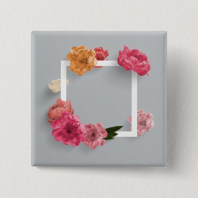 Chapa Cuadrada Marco de flor (Anverso)