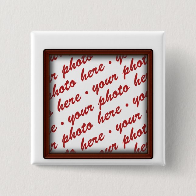 Chapa Cuadrada Marco de foto marrón simple (Anverso)