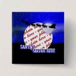 Chapa Cuadrada Marco fotográfico de Santa Claus Sleigh