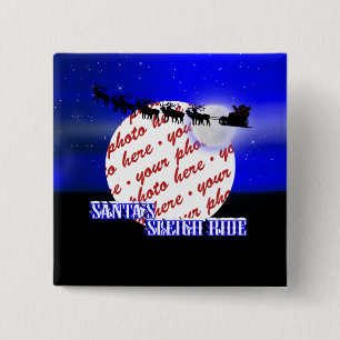Chapa Cuadrada Marco fotográfico de Santa Claus Sleigh