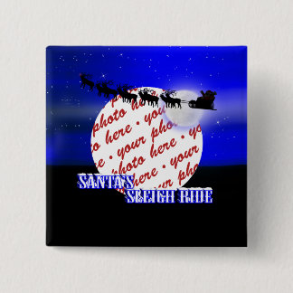 Chapa Cuadrada Marco fotográfico de Santa Claus Sleigh