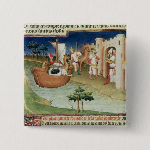Chapa Cuadrada Marco Polo con los elefantes y los camellos que