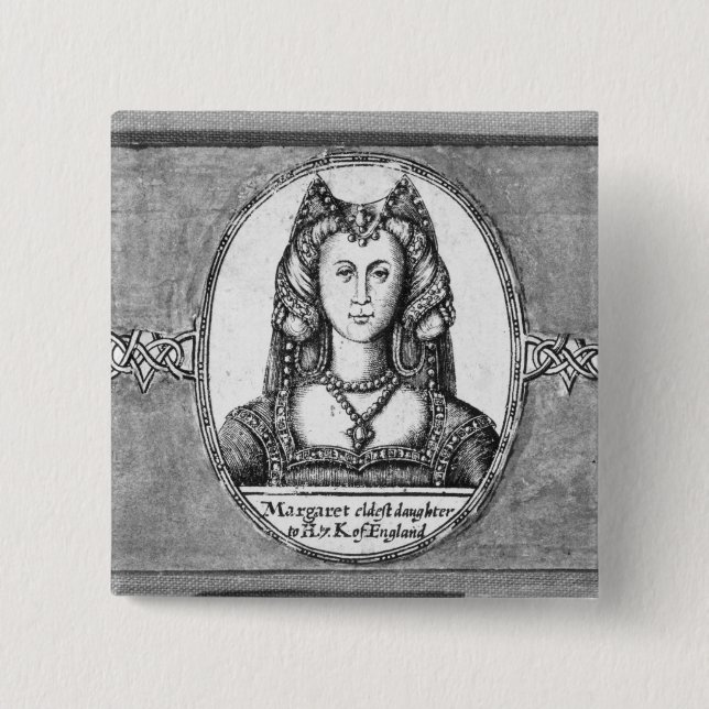 Chapa Cuadrada Margaret Tudor con dos de sus maridos (Anverso)