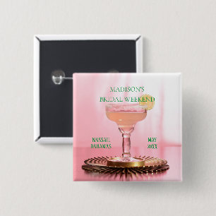 Chapa Cuadrada Margarita rosa: la fiesta de la bachillerato