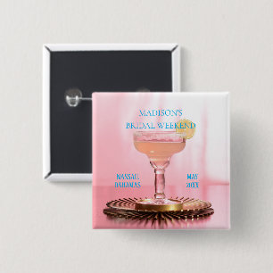 Chapa Cuadrada Margarita rosa: la fiesta de la bachillerato