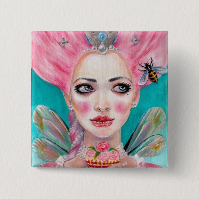 Chapa Cuadrada Marie Antoinette Cupakes Faerie - Queen Bee (Anverso)
