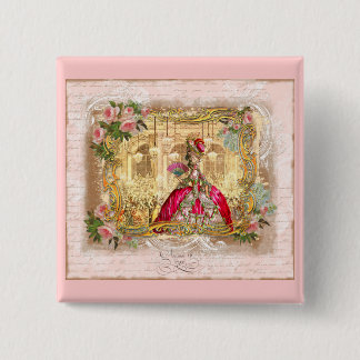 Chapa Cuadrada Marie Antoinette Versailles Fiesta Rosa
