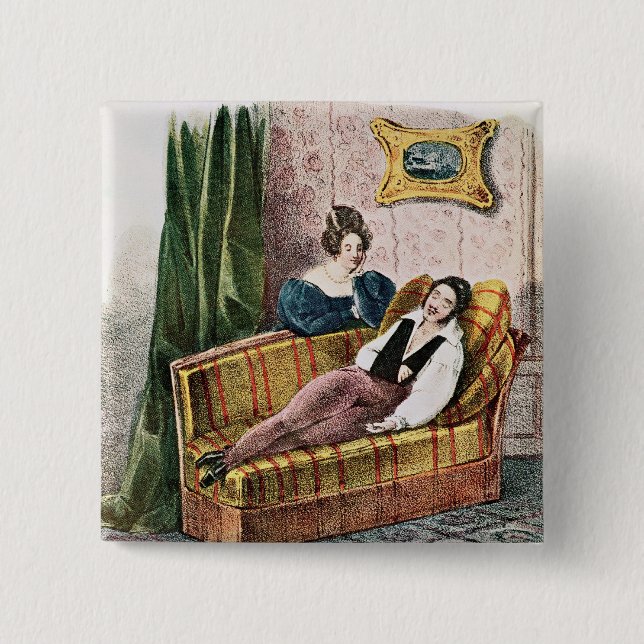 Chapa Cuadrada Marie Dorval en el papel del d'Hervey de Adela (Anverso)