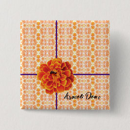 Chapa Cuadrada Marigolds y Bee