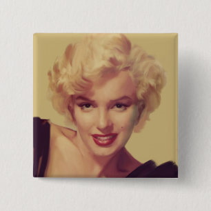 Chapa Cuadrada Marilyn en negro