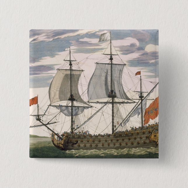 Chapa Cuadrada Marina de guerra británica: una nave de primer (Anverso)