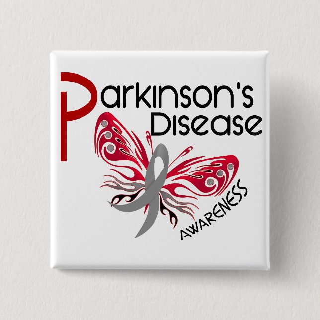 Chapa Cuadrada MARIPOSA 3,1 de la enfermedad de Parkinsons (Anverso)