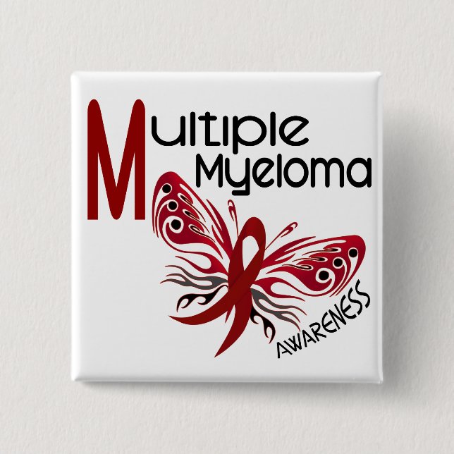 Chapa Cuadrada MARIPOSA 3,1 del mieloma múltiple (Anverso)