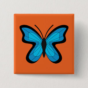 Chapa Cuadrada Mariposa azul