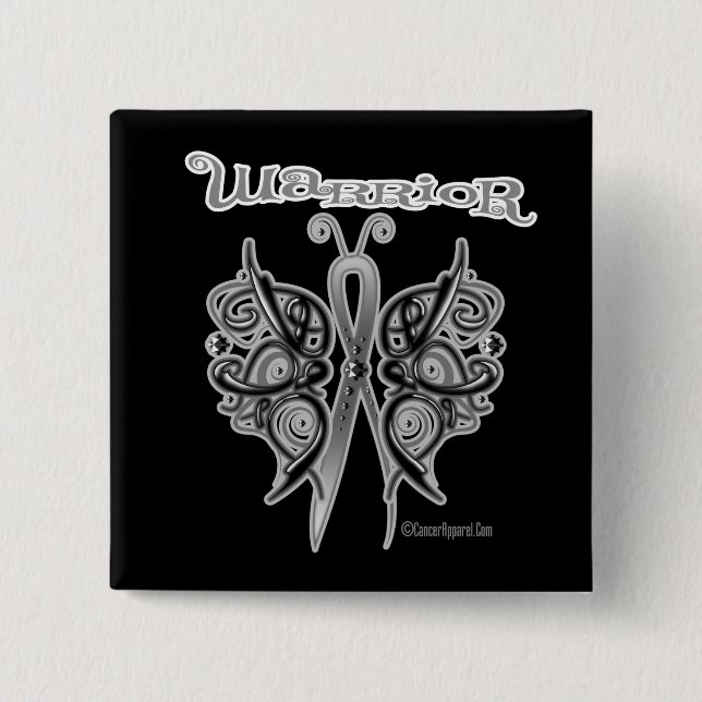 Chapa Cuadrada Mariposa celta de guerrero del cáncer de piel (Anverso)