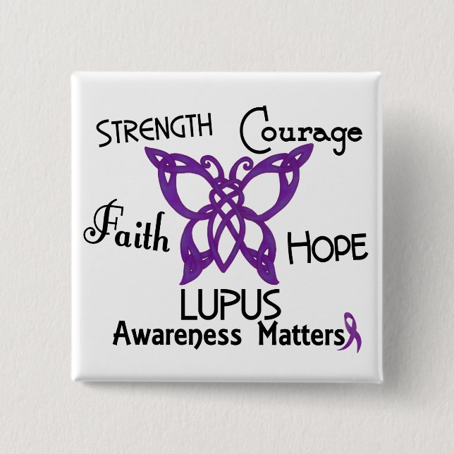 Chapa Cuadrada Mariposa céltica 3 del lupus (Anverso)