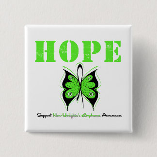 Chapa Cuadrada Mariposa de esperanza de no Hodgkin