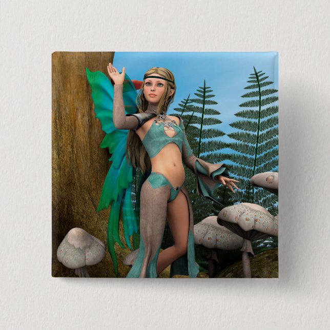 Chapa Cuadrada Mariposa de hadas (Anverso)