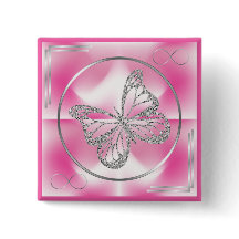 Mariposa rosa y plateada y Rótulo infinito |