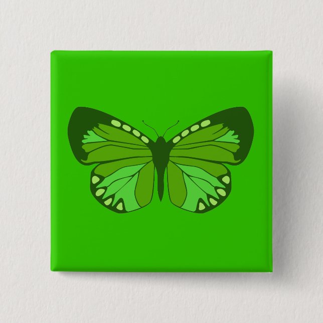 Chapa Cuadrada Mariposa Verde (Anverso)