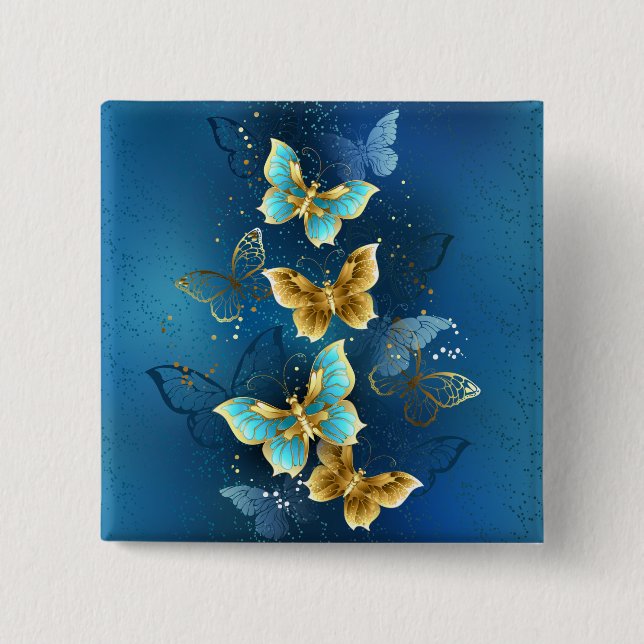 Chapa Cuadrada Mariposas doradas (Anverso)