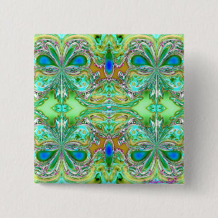 Chapa Cuadrada Mariposas verdes y azules