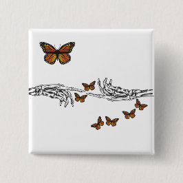 Chapa Cuadrada Mariposas y esqueletos