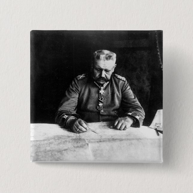 Chapa Cuadrada Mariscal Paul von Hindenburg, 1914 (Anverso)