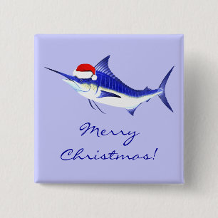 Chapa Cuadrada Marlin azul de Navidad