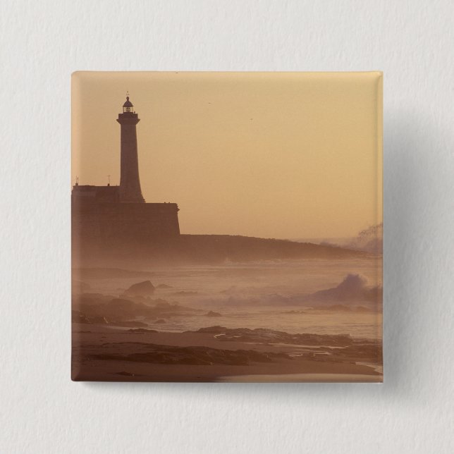 Chapa Cuadrada Marruecos, Rabat, faro al atardecer con (Anverso)