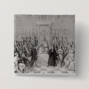 Chapa Cuadrada Martin Luther delante de Charles V