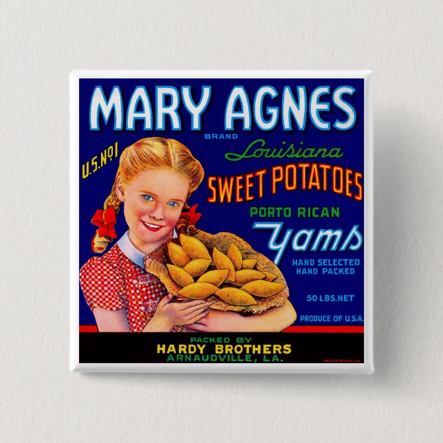 Chapa Cuadrada Mary Agnes Louisiana Yams (Anverso)