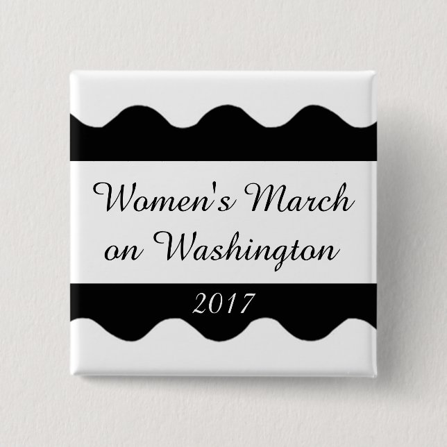 Chapa Cuadrada Marzo de las mujeres en Washington (Anverso)