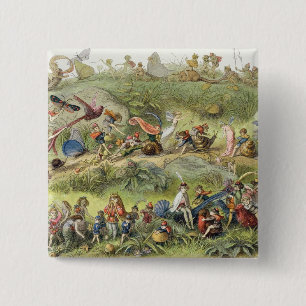 Chapa Cuadrada Marzo triunfal del Duende-Rey, ilustracion de