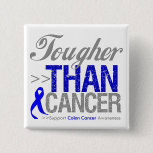 Chapa Cuadrada Más duro que el cáncer - cáncer de colon